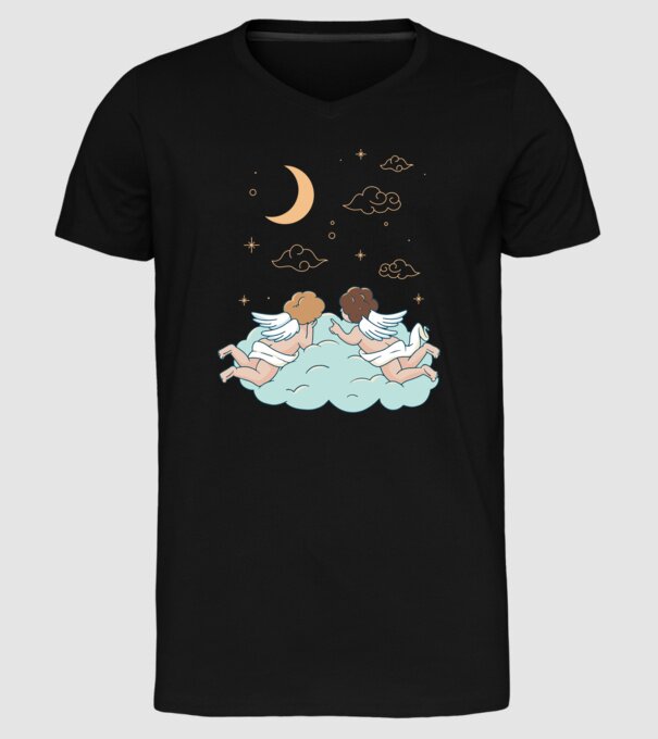 Îngeri model negru pe tricou