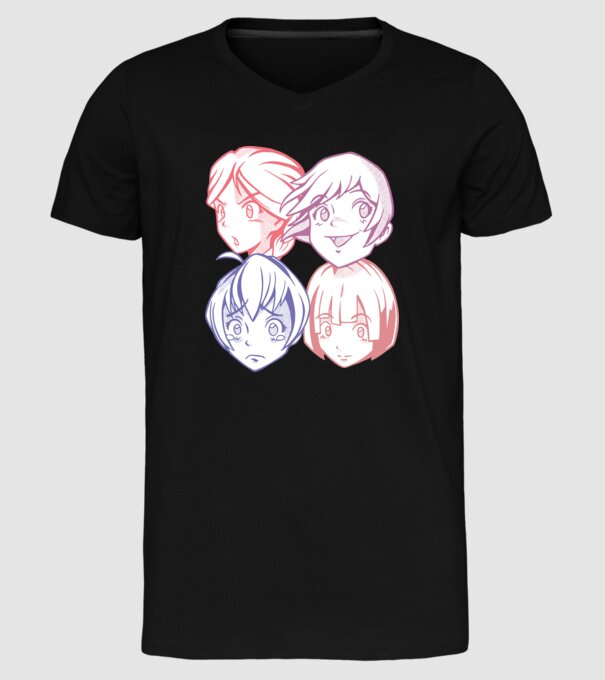 Expresii Anime model negru pe tricou