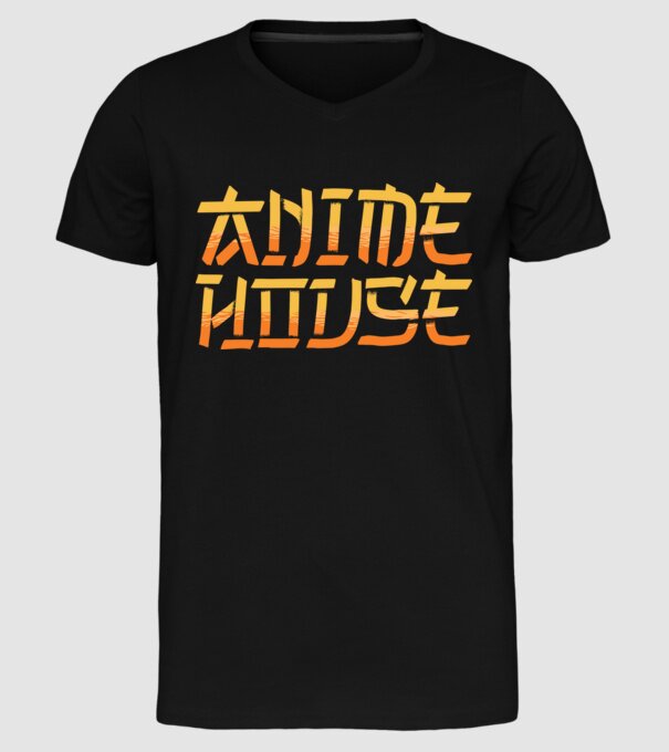 Anime House model negru pe tricou