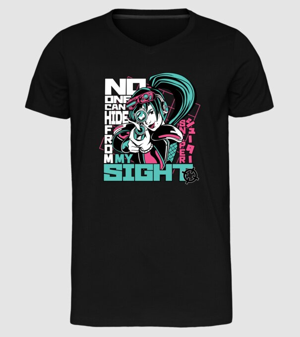 Anime Fată Lunetistă model negru pe tricou