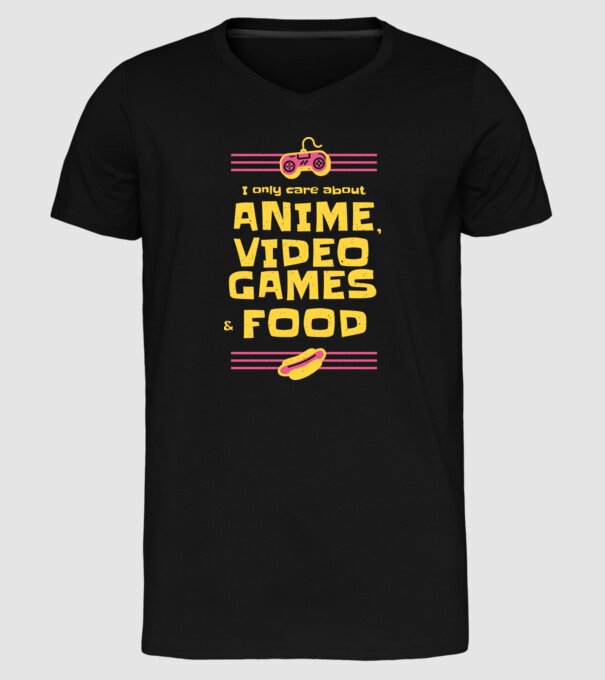Joc video Anime model negru pe tricou