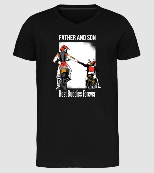 Tată și Fiu cei mai buni Prieteni - Motociclist model negru pe tricou