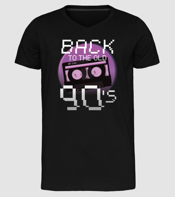 'Back to the 90s Înapoi în anii ''90' model negru pe tricou