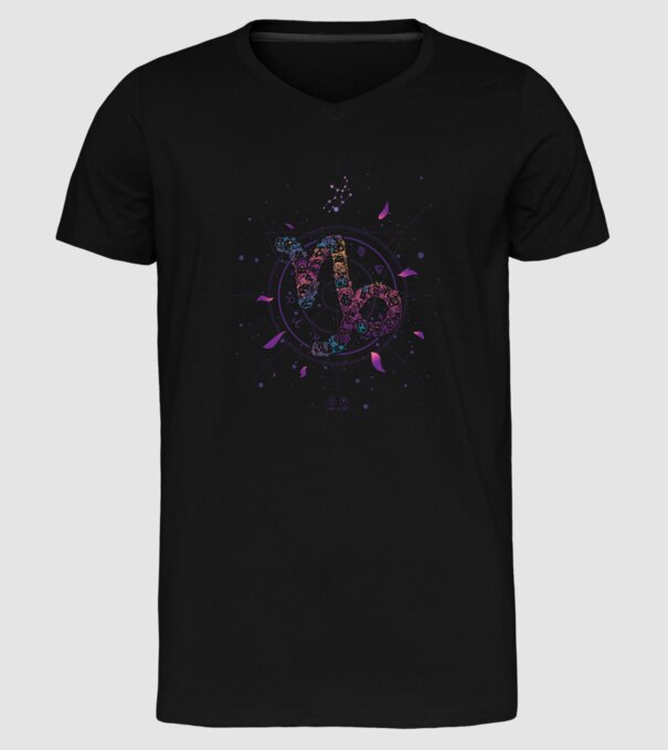 Capricorn Zodiac model negru pe tricou