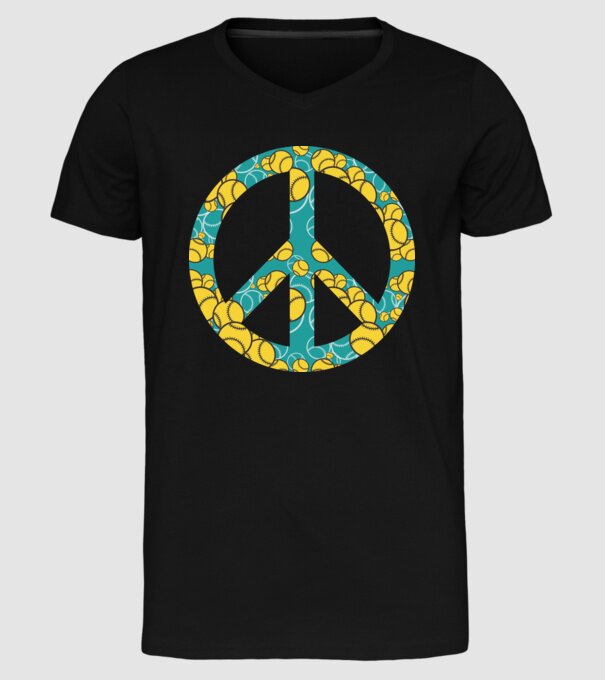 Simbol Baseball Peace model negru pe tricou