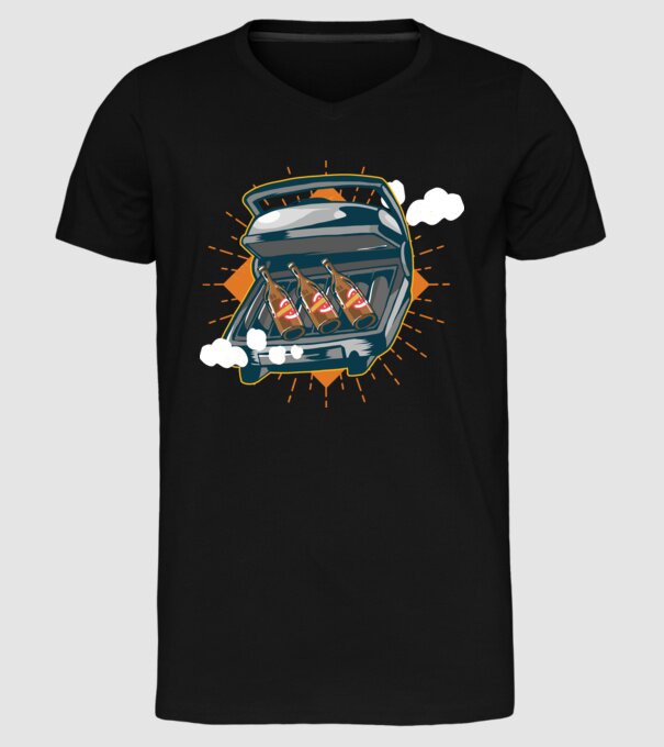 Bere BBQ model negru pe tricou