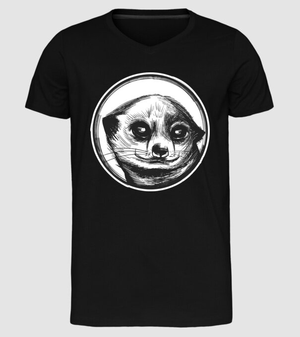 Pui de suricata model negru pe tricou
