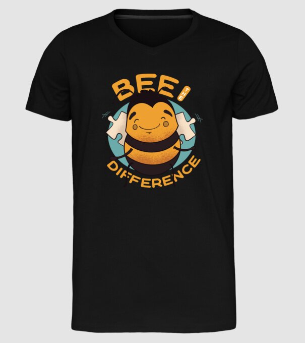 Bee the Difference - Fii tu însuți diferența model negru pe tricou