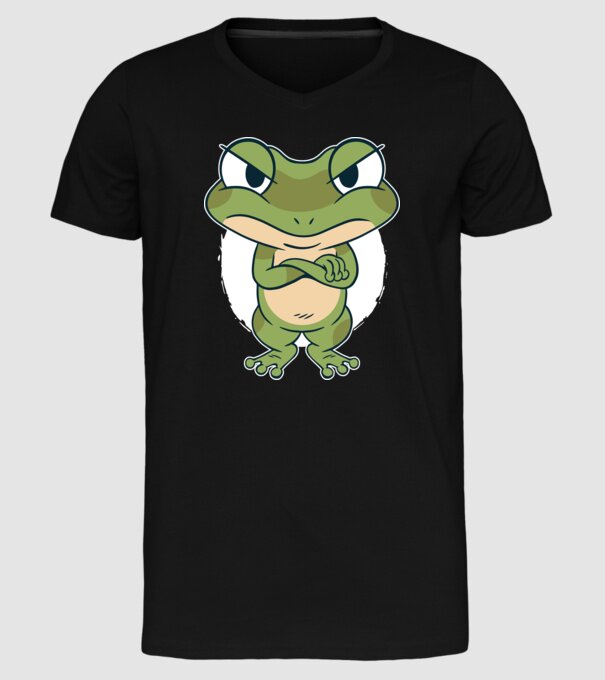 Broască model negru pe tricou
