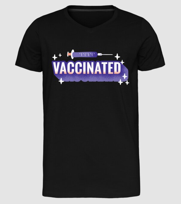 Vaccinat model negru pe tricou