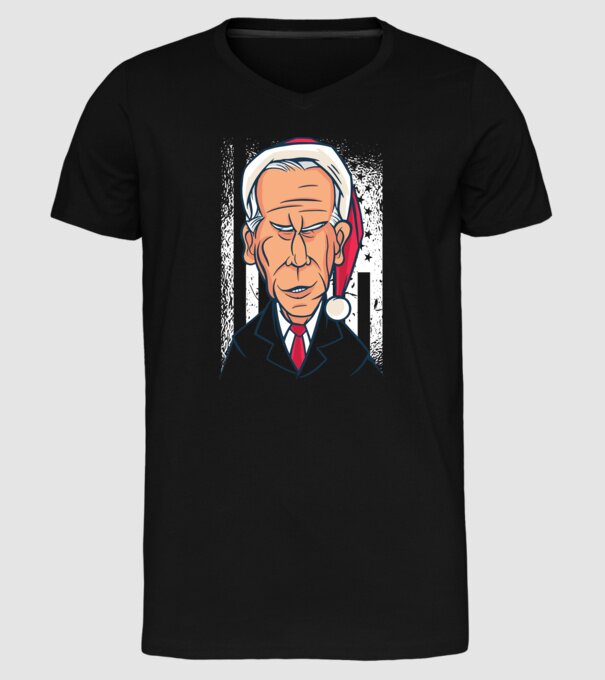 Crăciun Biden model negru pe tricou