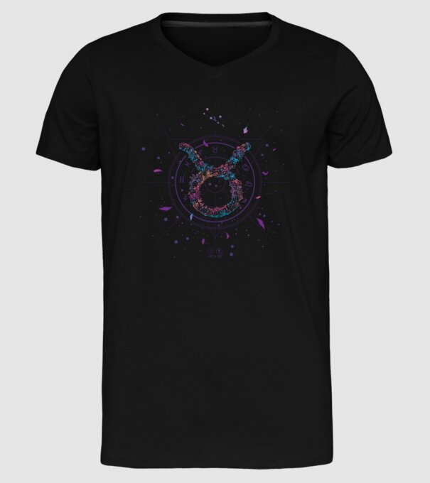 Taurus Zodiac model negru pe tricou