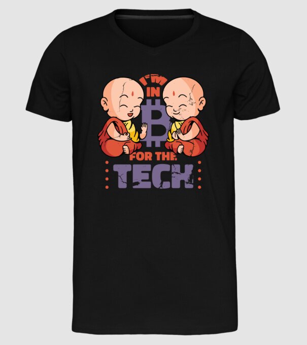 Călugări Buddha Bitcoin model negru pe tricou