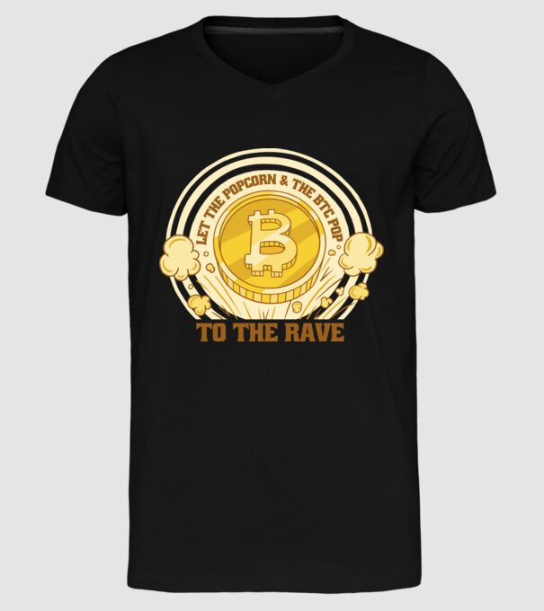 Bitcoin to the Rave model negru pe tricou