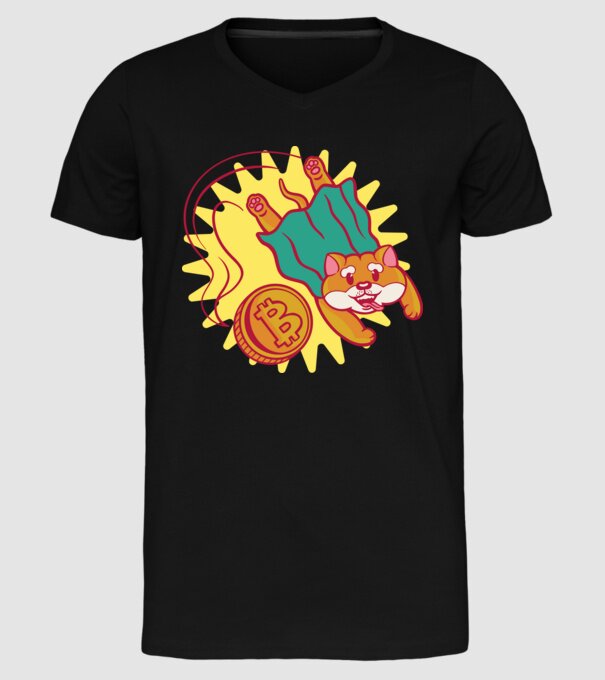 Bitcoin Vs Doge model negru pe tricou
