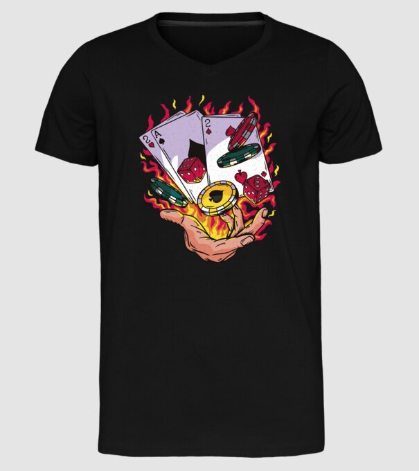Black Jack Casino model negru pe tricou