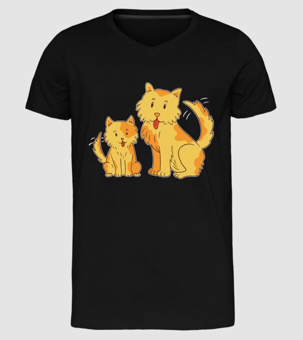 Câini fericiți model negru pe tricou
