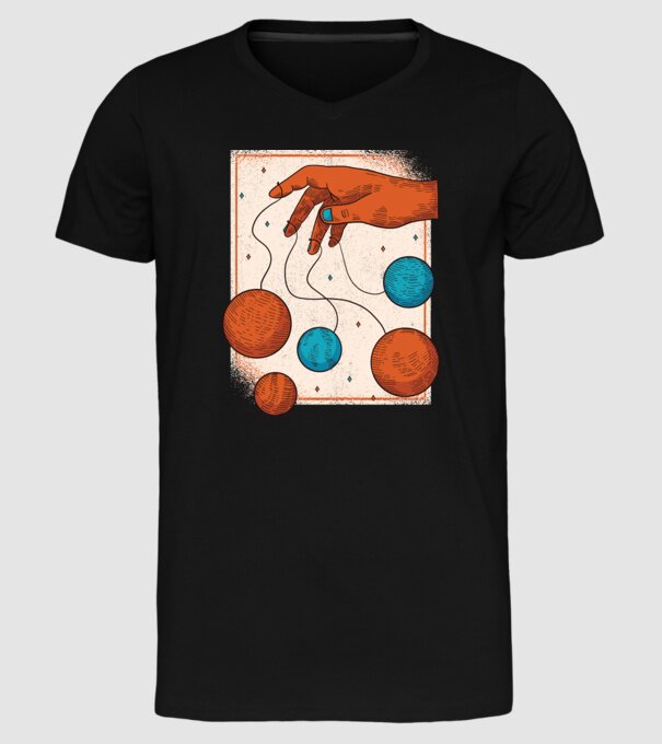 Planete model negru pe tricou