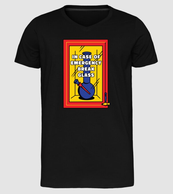 Bong pentru situații de urgență model negru pe tricou