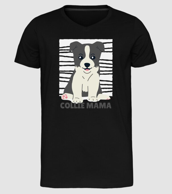 Border Collie Mamă model negru pe tricou