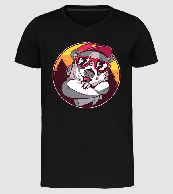 Bursuc model negru pe tricou