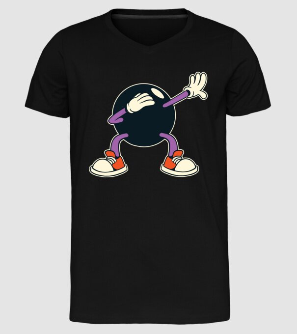 Bowling DAB model negru pe tricou