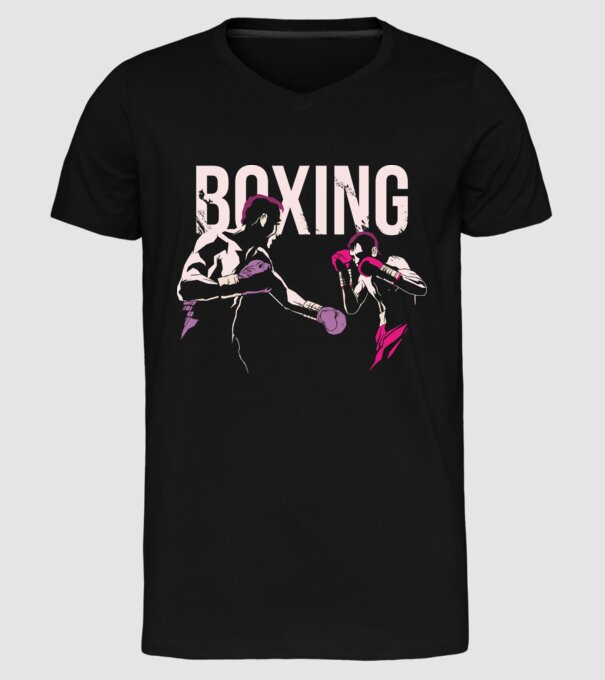 Boxing model negru pe tricou