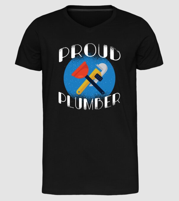 Instalator mândru model negru pe tricou