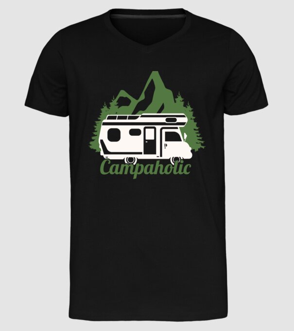 Campare Campaholic model negru pe tricou