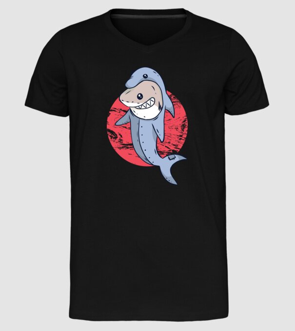 Rechin în costum de delfin model negru pe tricou