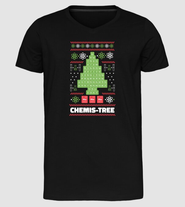 Chemis-tree pom de Crăciun model negru pe tricou