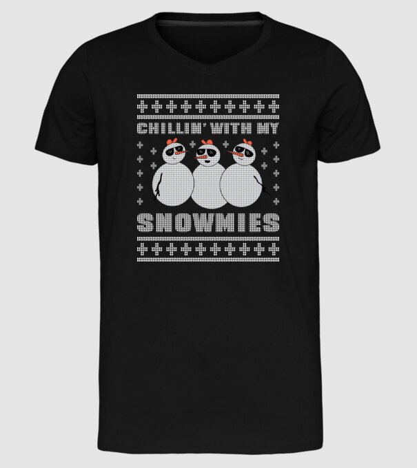 Chillin with my Snowmies tricou pulovăr urât model negru pe tricou