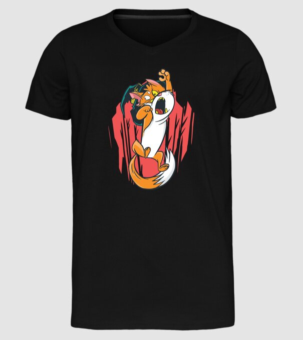 Pisică Vrăjitoare model negru pe tricou