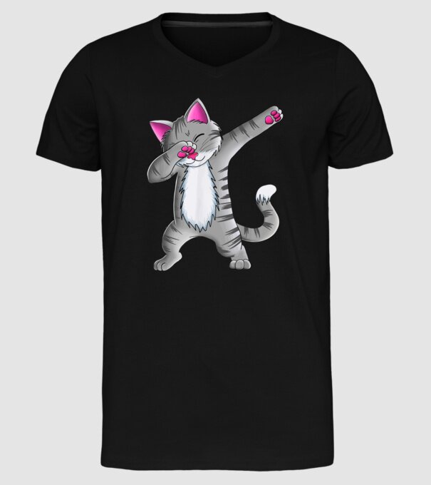 Pisică DAB model negru pe tricou