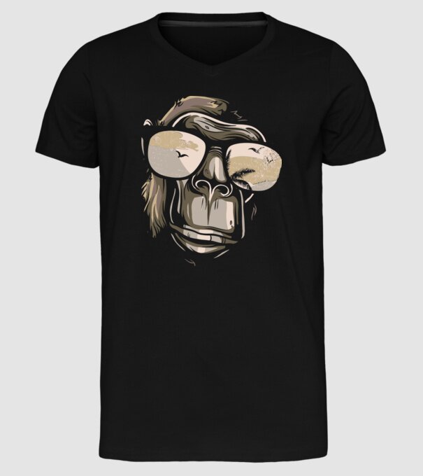 Cool Monkey model negru pe tricou