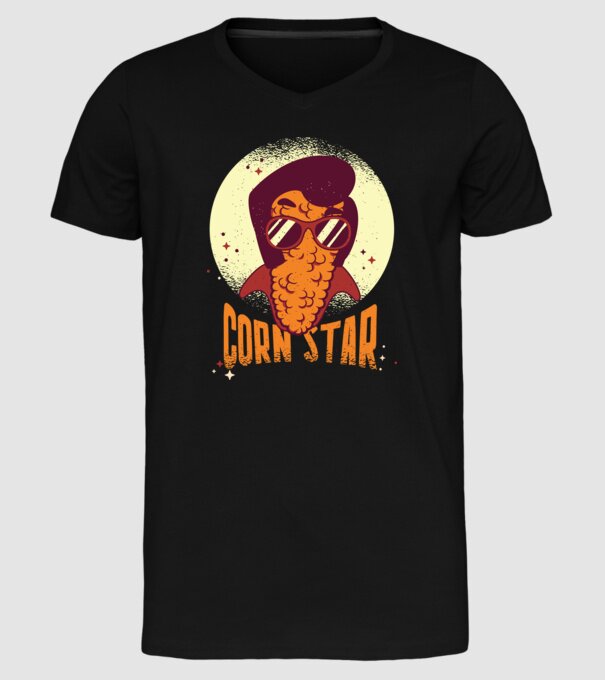 Corn Star - Porumb cu freză Elvis model negru pe tricou