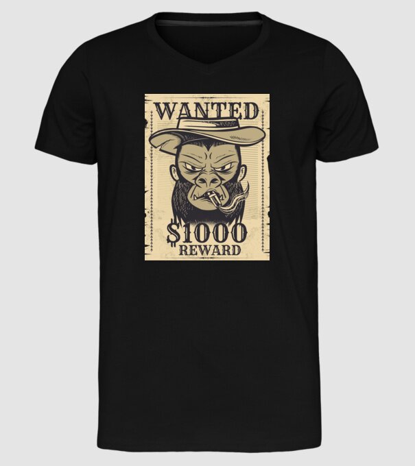 Maimuță cowboy model negru pe tricou