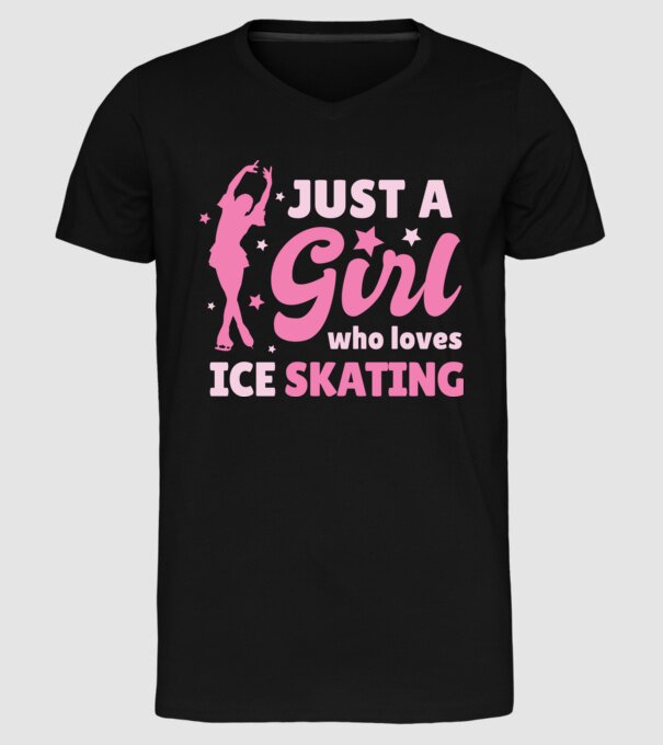 Doar o fată căreia îi place să patineze model negru pe tricou