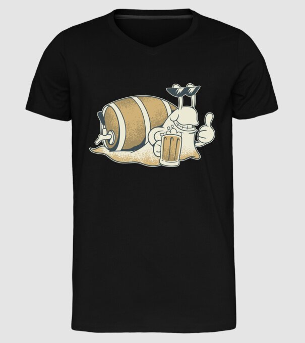 Melc cu bere model negru pe tricou