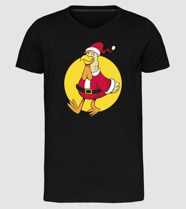 Moș Crăciun Pui model negru pe tricou
