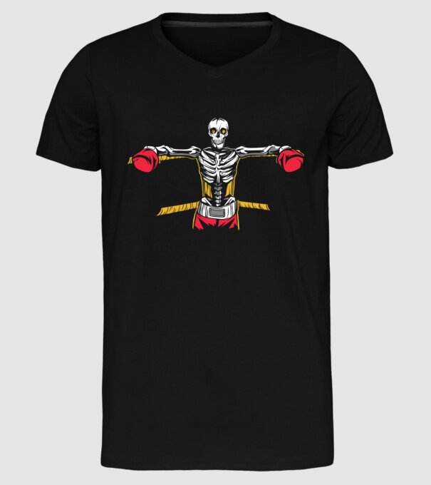 Schelet Boxer model negru pe tricou