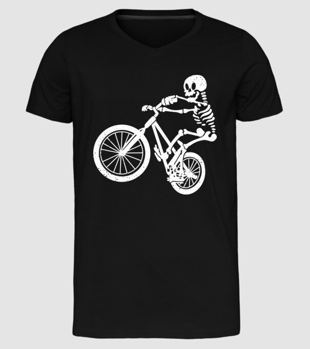 Biciclist schelet model negru pe tricou