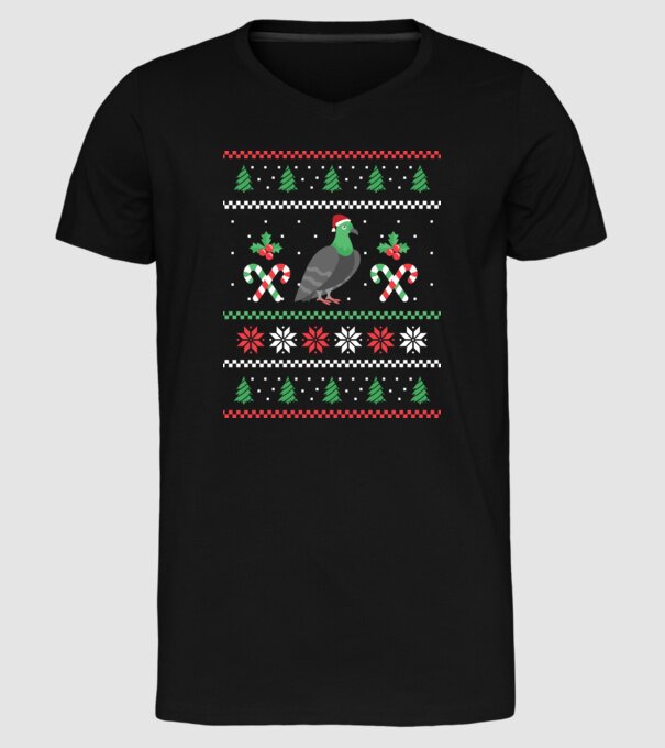 tricou cu Porumbel pulovăr urât model negru pe tricou