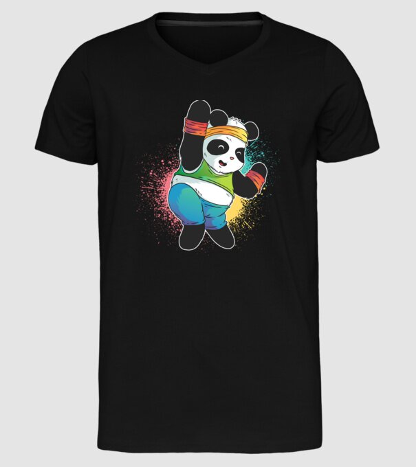 Panda drăguț Zumba model negru pe tricou