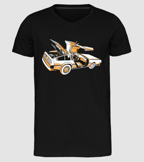 Delorian Înapoi în viitor model negru pe tricou