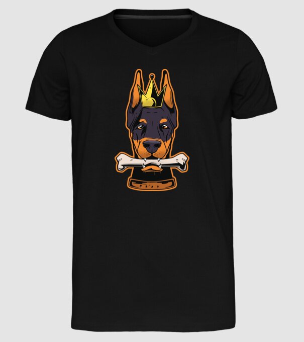 Rege Doberman model negru pe tricou
