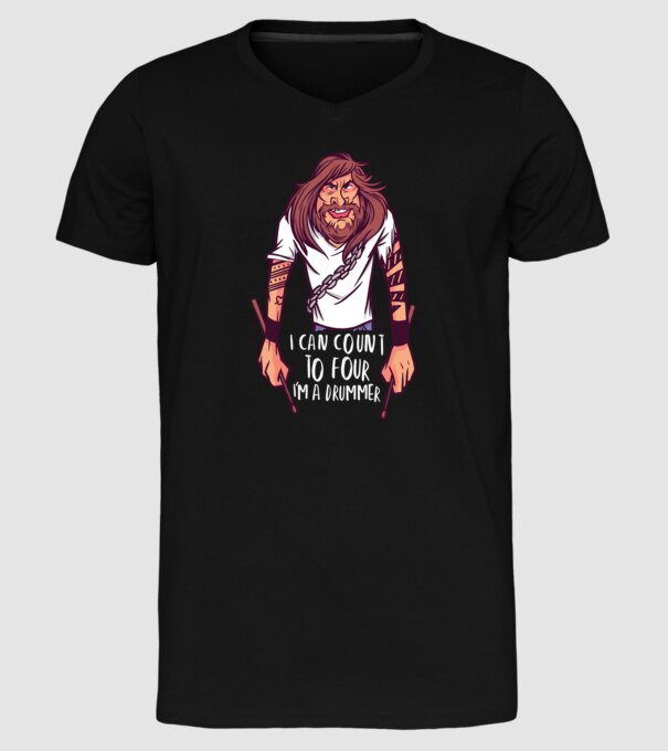 Baterist model negru pe tricou