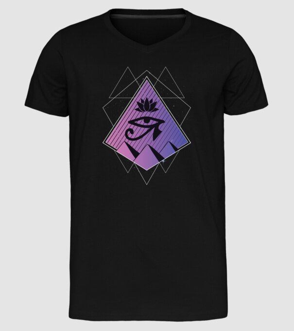 Egipt simbol geometric model negru pe tricou