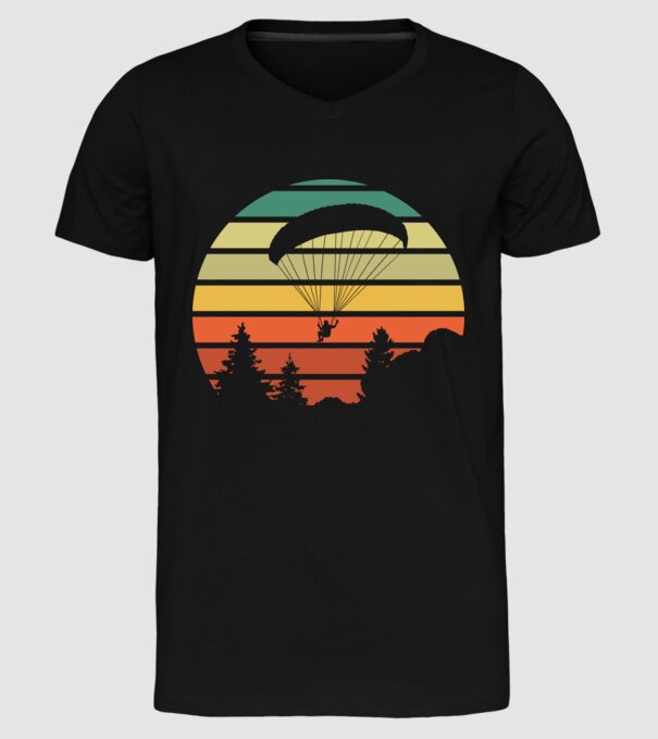 Parașutist model negru pe tricou