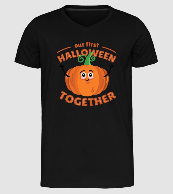 Primul nostru Halloween împreună model negru pe tricou